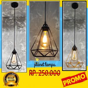 Lampu Gantung Kap Diamond Cocok Untuk Plafon Atap Cafe Restoran Ruang Tamu Ruang Makan Teras Dengan Gaya Minimalis Nuansa Vintage Retro Klasik Dengan Pilihan Warna Hitam Putih Gold Dijamin Ruangan Lebih Elegan Mewah Dengan Harga Termurah