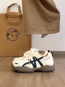 Womens Casual Deqin Shoes 2025 New Style Thick Bottom Heightening Sports Fashionable Flat Laced Breathable All Season Rubber Sole