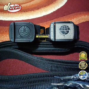 Sabuk KEMENHUB Logo Timbul Warna - Ikat Pinggang Nylon dengan Resleting - Pilihan Warna (HITAM/BIRU) - Panjang 125 Cm (Laserscrap)