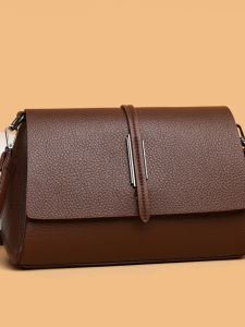 Fashionable Soft Leather Ladies Bag Large Capacity Shoulder Crossbody Bag for Middle-Aged Women Simple Versatile Bag