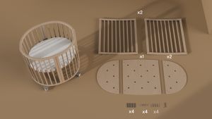 【 18-29.12 SALE 30%】Bộ phụ kiện gỗ sồi cao cấp mở rộng giường cũi sơ sinh cho bé - Stokke Sleepi Bed Extension V3 (nhiều màu)