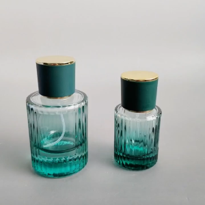 Vỏ rỗng Chai chiết nước hoa 30ml 50ml trụ sọc xanh lá nhạt trong suốt dày dặn.