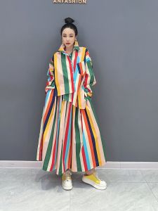 ชุดสองชิ้นสไตล์เกาหลี 2025 ฤดูใบไม้ร่วงใหม่ คอลเลกชั่นฤดูใบไม้ร่วง ชุดสองชิ้น ชุดกระโปรงสั้น คอโปโล สไตล์ลำลอง สีสันสดใส แฟชั่น สำหรับผู้หญิง