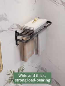 SUS 304 stainless steel towel rack foldable wall mounted bathroom rack suitable for bathroom organizer and bathroom accessories