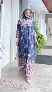 GAMIS SET HIJAB ARUNA11 LD 120 JUMBO MAT RAYON BY SHOFIYA