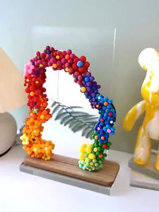 Gương thẩm mỹ gương không đều gương acrylic gương mỹ phẩm đáy gỗ gương làm đẹp để bàn