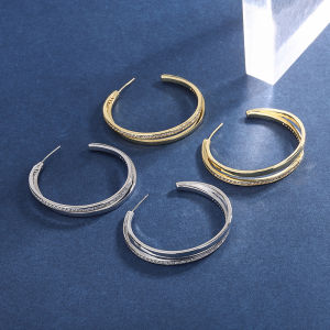 SEQUITO เครื่องประดับผู้หญิง สีเหลือง ชุบทอง Micro Pave Bling AAA เพชรสังเคราะห์แฟชั่น พรหมปาร์ตี้ห่วงใหญ่ กลมเครื่องประดับ สีเหลือง ชุบทอง สำหรับเสื้อผ้า SE847