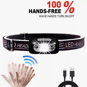 Lampu Senter Kepala Sensor Rechargeable Mini Led Headlamp