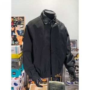 HetingHOME | Hetinghome Loose Mens American Style Coach Jacket For Couples Autumn Trendy Brand Casual Outerwear Polyester Fiber Long Sleeve Zipper Closure