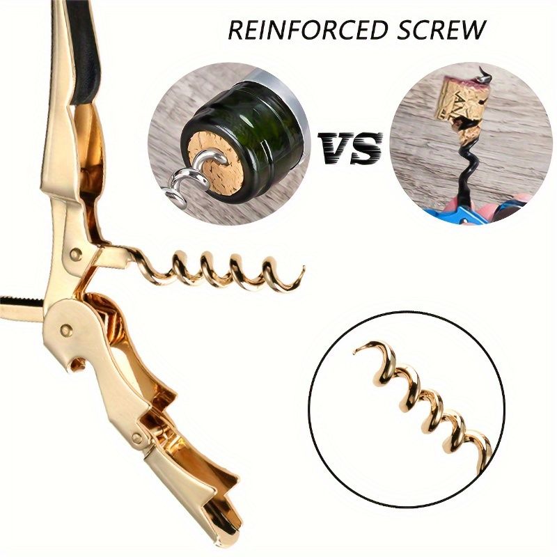 Professional Double-Hinged Waiter Corkscrew With Serrated Foil Knife, Thick Spiral & Neck For Effortless Wine Opening
_voghion.com