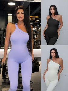 LAPINKY Womens Yoga Fitness Suit Pure Color Ribbed High Elasticity Quick Dry Breathable One-Piece Sports Gymnastics Uniform