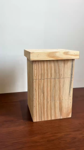 Thùng nuôi ong dú hộp nuôi ong dú 3 tầng gỗ thông Mỹ 16-16-29 cm mỗi tầng 16-16-8 cm