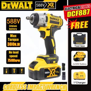 Dewalt 588V Original Impact Wrench Heavy Duty Cordless Power Tools Rechargeable Brushless High Torque Electric Impact Drive Tools Set