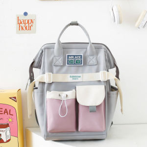 กระเป๋าเป้สไตล์เกาหลีแบบใหม่สำหรับนักเรียนมัธยมต้นและนักเรียนมัธยมปลาย กระเป๋าแม่และลูกที่ทันสมัยและมีน้ำหนักเบา กันน้ำและทนต่อการสึกหรอ กระเป๋าเป้ความจุขนาดใหญ่