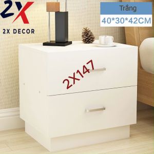 Tủ đầu giường cho phòng ngủ thiết kế 2 ngăn kéo tiện lợi tăng không gian lưu trữ 2X Decor- 2X147