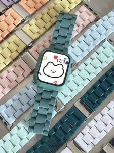 Candy Colored Apple Watch 9 iWatch Band Full Cover Protective Case Film Integrated Smart Watch Band Compatible with Apple Watch 8