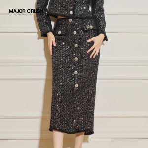 Vintage High-class CHanel-style Suit Tweed Black
