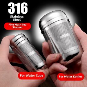 316 Stainless Steel Tea Water Separator Cup Built-in Filter Tea Brewing Tool Tea Set Accessories Lotus W/ Autumn Handmade