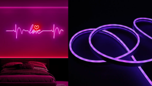 ไฟ LED นีออนแบบแถบ 16 สี พร้อมรีโมทคอนโทรล + ซิงค์เพลงด้วยแอพ ตกแต่งห้องด้วยแสงไฟแบ็คไลท์