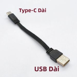 JCD | Cáp Truyền Dữ Liệu Và Sạc USB Male Sang Type-C Male Dẻo Phẳng Góc 90 Độ Dài 10-100CM Dành Cho Thiết Bị Di Động