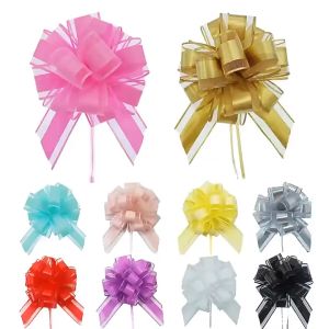 1pc 50# Flower Car Gifts Wedding Pull Bow Ribbons Wrap Packing Valentines Day Birthday Events Party Supplies Valentine Decor大号哑光金属色球花(2745)