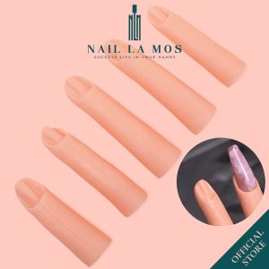 Bộ 5 ngón tay giả silicon thực hành nail - Set 5 ngón tay giả cho học viên nail luyện tập dũa form móng đắp bột sơn gel