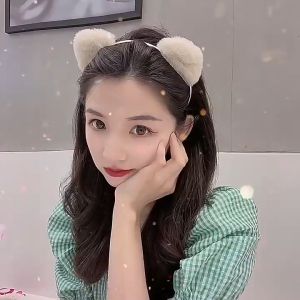 Lovely cat ear hair band face-washing hair band summer thin plush hair clip face-washing hair band