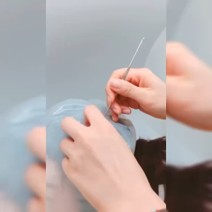 หมวกทำไฮไลท์ ซิลิโคน หมวกไฮไลท์ + เข็มดึงผม เข็มควักผม หมวกทำสีผม ทำไฮไลท์ ไฮไลท์ผม คละสี