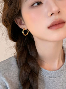 Fashionable 925 Silver Needle Mobius Earrings Unique Design C-Zero Stone Ear Hoops Elegant And Stylish Ear Jewelry