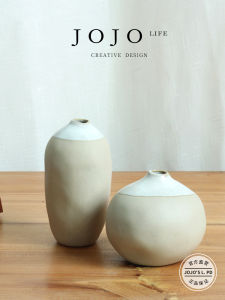 JOJOS L. PD.strict Ceramic Flower Vase Hydroponic Narrow Neck Flower Holder Office Home Soft Decoration Chinese Style Desktop Ornament