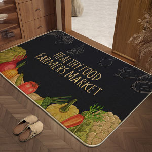 HOYAA Absorbent Linen Bath Mat for Bathroom Floor Quick Dry Non Slip Multiple Functional Door Mat for Kitchen Bedroom Entrance