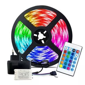 PAKET LED Strip 2835 3528 5050 RGB Full Colour Sensor Suara HP Lengkap Adaptor / Plafon WATERPROOF
