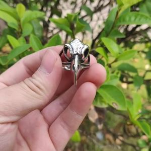2023 Viking Raven Odin Búa Nhẫn Nam Thép Không Gỉ Scandinavia Thiết Kế Bùa Hộ Mệnh Trang Sức Cổ Điển Họa Tiết Động Vật