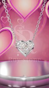 RoyStone - Kalung Wanita Moissanite Perhiasan Wanita Silver 925 - Lovely Three Necklace