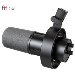 FIFINE | FIFINE Dynamic USB/XLR Microphone with Gain Knob/Touch-mute/Headphone JackRecording Mic for PC Sound Card Streaming-K688W White