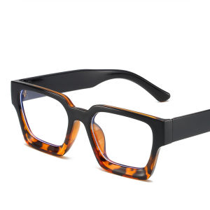 Cool Square Box Thick Edge Eyeframe Fashionable Ins Glasses Retro Trend Anti Blue Light Flat Mirror 5532