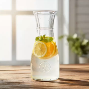 Bình Nước Thủy Tinh 500ml Dáng Eo Lớn Cao Cấp Đựng Juice Detox Decor Nhà Bếp