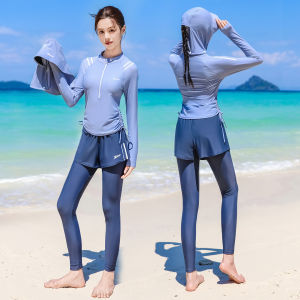 XTEP | Đồ Bơi Kín Toàn Thân Có Mũ Bảo Vệ Chống Nắng Giúp Gọn Gàng và Che Khuyết Điểm Bụng