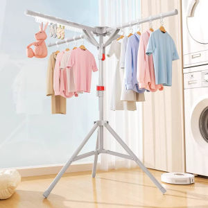 AW ราวตากผ้า พับเก็บได้ ปรับระดับ 130-180CM ราวตากผ้าโค้งกันลม กันลมแรง แถมตัวหนีบถุงเท้า เหมาะคอนโด หอพัก พื้นที่เล็ก ตากผ้าได้ทุกประเภท พร้อมส่ง