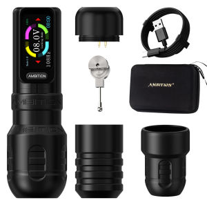 AMBITION | Ambition Torden Max Zetton Pro Traveler T1 Wireless Tattoo Machine Straight Rod Direct Drive 3.5mm or 4.0mm Stroke Battery Pen