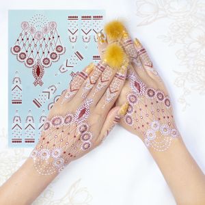 HENNA PENGANTIN TEMPEL HENA TWOTONE 3D 1SET FRE MANIK GLITER NAILART