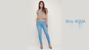 Celana Pinggang Karet Jeans Wanita: Bahan Soft & Ukuran Lengkap