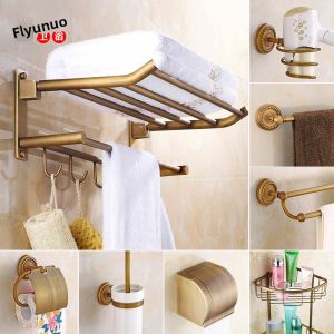 Antique Style Brass Bathroom Towel Rack