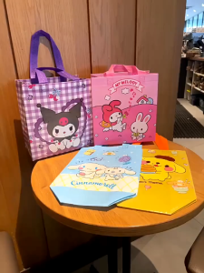 DD Beg Cenderahati MyMelody Cinnamoroll Sanrio Totebag Kids Gift Bag Decoration Party Birthday Cartoon Storage Goodie 布袋设有卡通风格