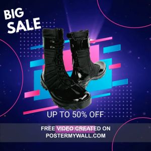 PROMO Sepatu ZimZam PDL Ninja Titan Kulit Lak Safety Black Boots TNI Polisi Militer Seccurity Murah Terlaris