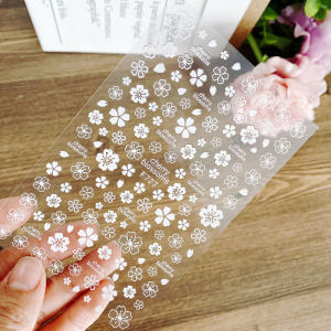 Nail Art Stickers Floral Leaf Letter Decorative Fake Nails Gold White Sakura Hollow out Design Beauty Tools from China