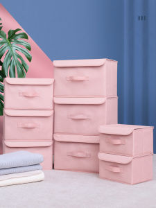 bicoy | Cotton Linen Storage Box for Student Dormitory Foldable Wardrobe