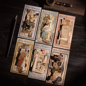 30 Sheets Vintage Memory Series Border Insect Collage Stickers for Scrapbooking DIY Frame Decals Computer Laptop Phone Luggage