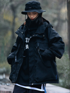 AOGZ | Loose American Style Couple Jackets Spring Autumn Outdoor Functional Hooded Windbreaker Workwear Coat For Men And Women