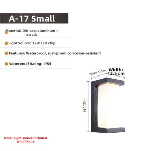 DUOSHANG | Waterproof Bright Outdoor Wall Light